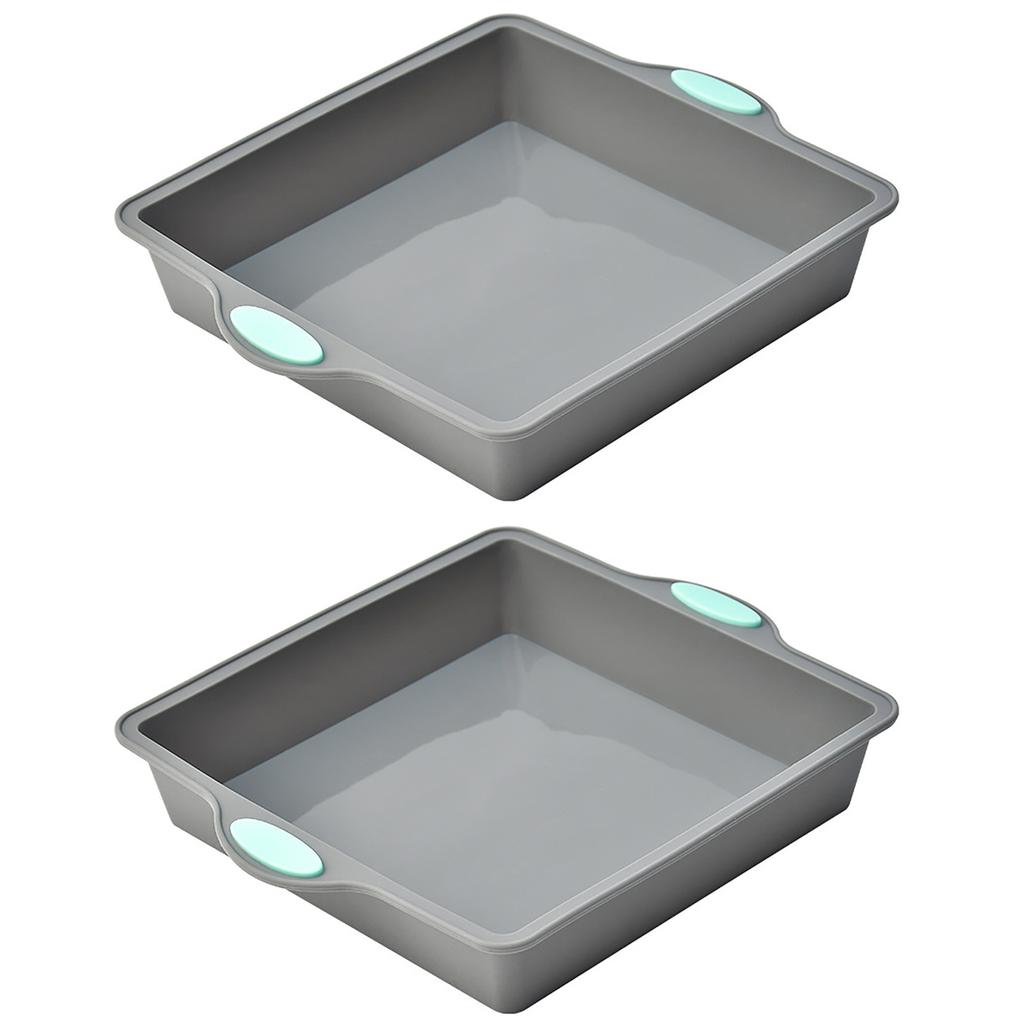 2pcs/set Silicone Cake Mold Household Baking Circular Chiffon Cake Mold Rectangular Bread and Toast Mold Kitchen Baking Tools