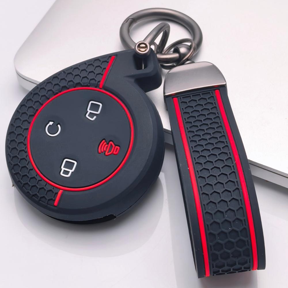Key Cover for Great Wall Mountains Seas POER Truck with Keychain Anti-Scratch Anti-Drop Waterproof Dustproof Soft Rubber Protector GWM Cannon Alpha