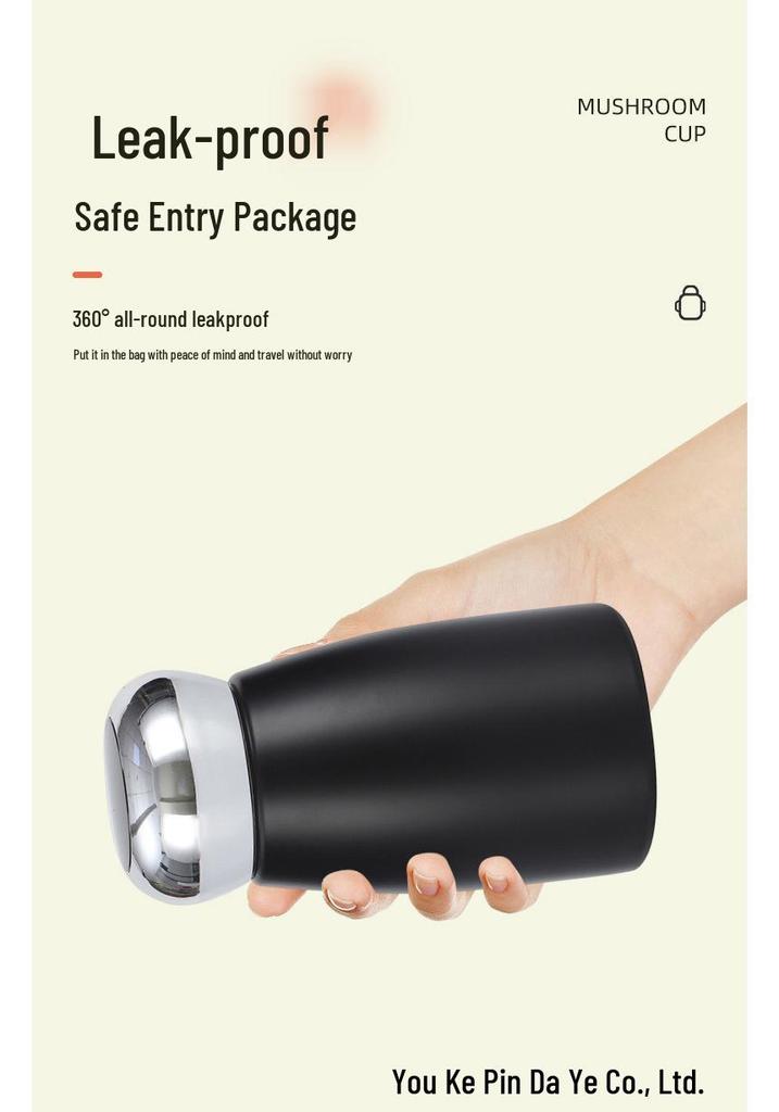 High-Quality 316 Stainless Steel Mini Thermos with Temperature Display - Chinese Style Portable Mushroom Design, Small Capacity Gift Cup