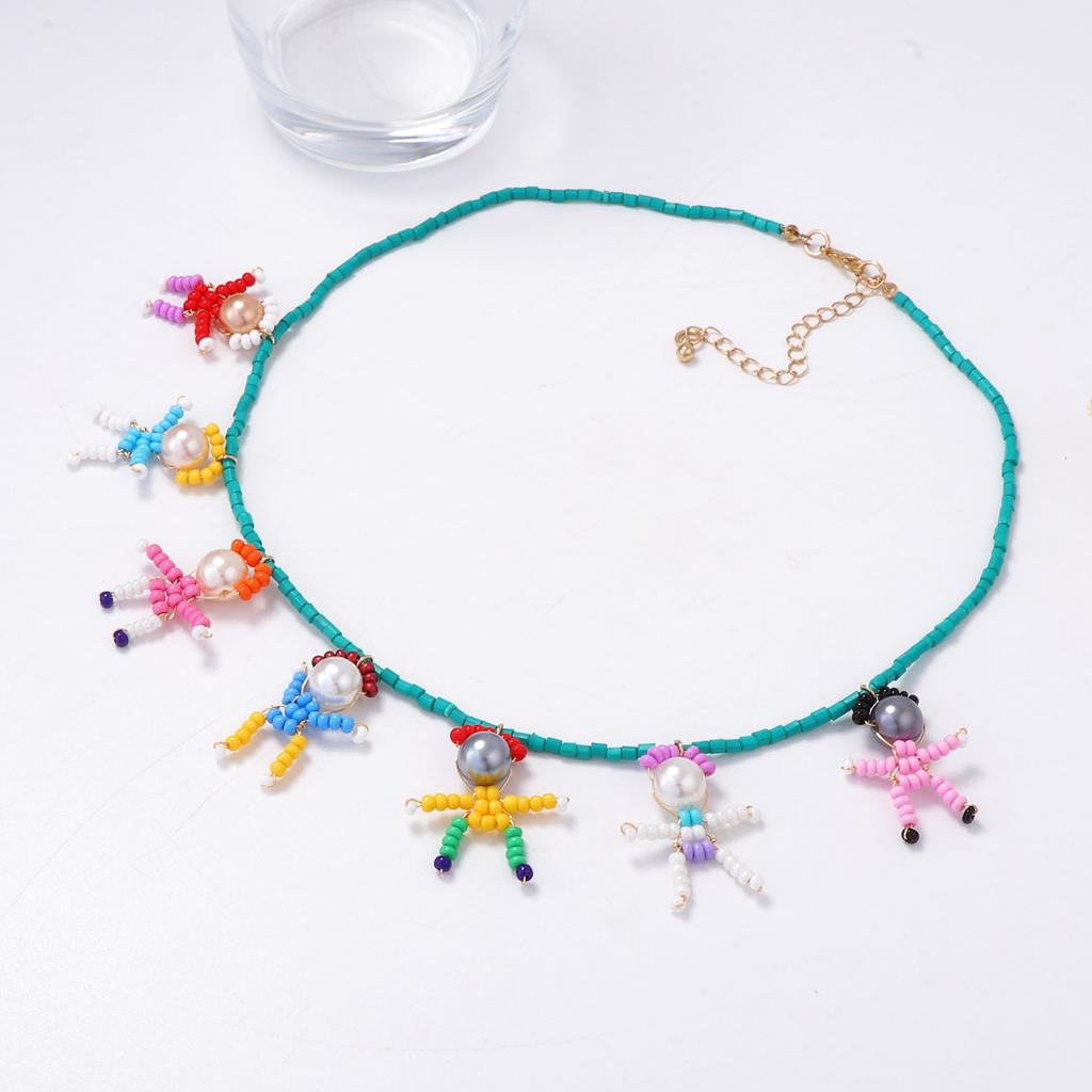 European and American niche personality casual trend handmade DIY three-dimensional cartoon imitation pearl villain pendant necklace woman