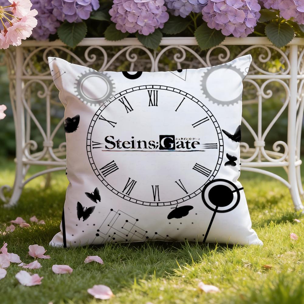 Anime S-Steins Gate Cushion Cover Home & Car Dual-Scene Pillow Cover: Reversible for Premium Comfort