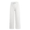 GMXIA Large Size Women's Elastic Waist Long Linen Casual Loose Wide Leg Trousers
