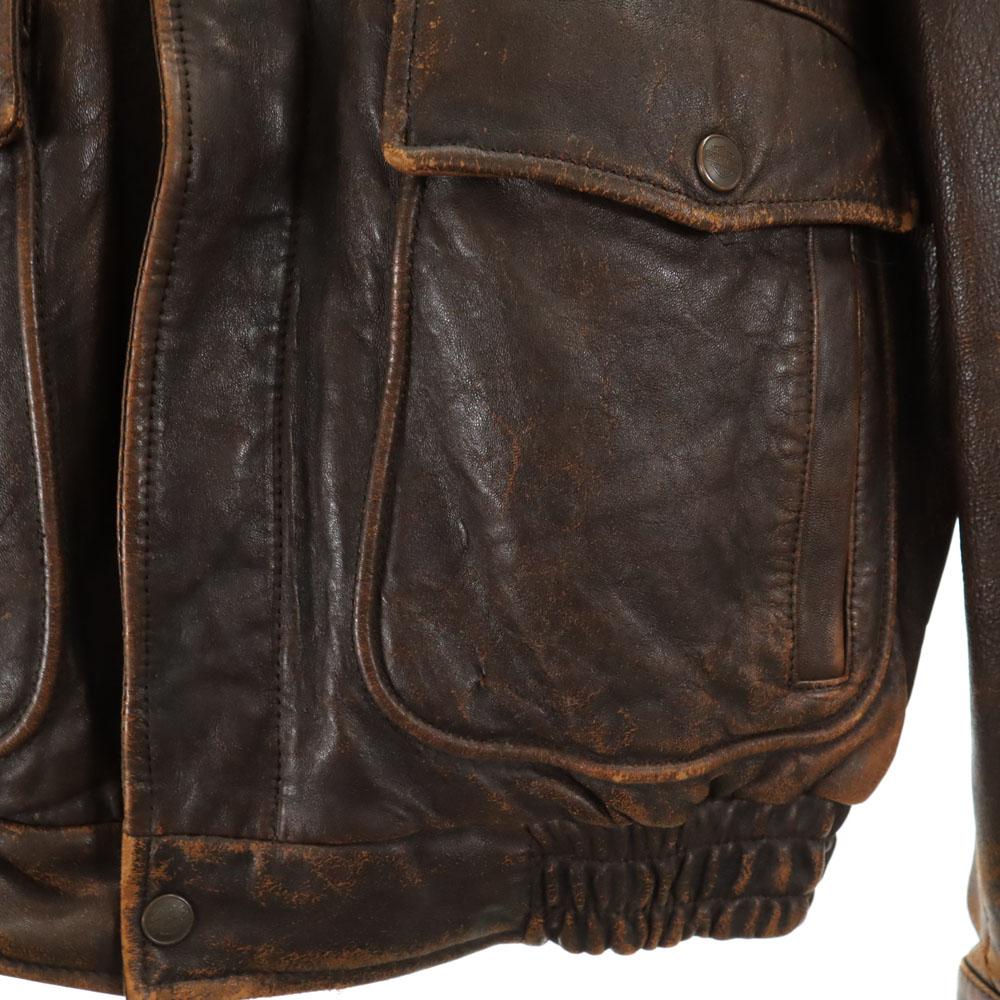 Harley Davidson 90s Old Leather Jacket 40 Brown G-1 Type with Liner Men's Used