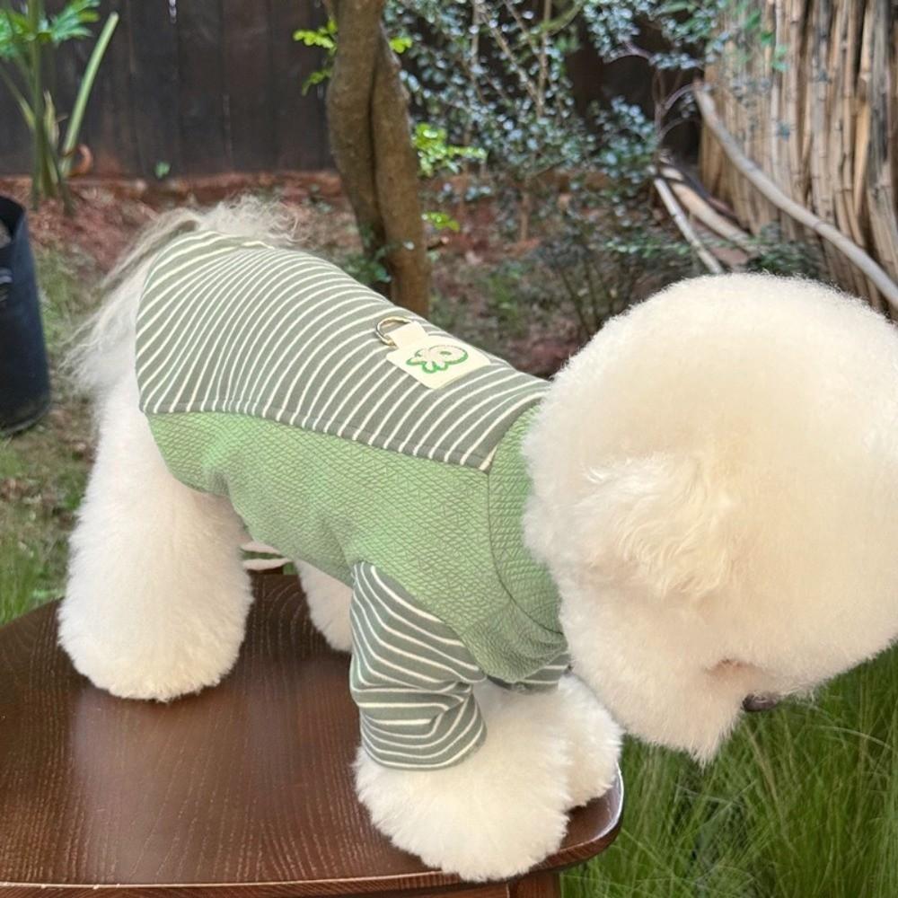 Casual style Warm Puppy Striped Pullovers Comfortable with D-Ring Dog Bottoming Shirt Soft Pet Vest Spring