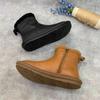 Woman Shoes Fur Ankle Round Toe Tabi Flat Booties Snow Boots for Women Leather Winter 2025 Novelty Lamb Furry Spring Autumn Goth