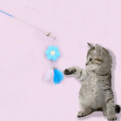Popular Fairy Stick Flower Teasing Cat Stick Scratching Hand-held Sounding Bell Cat Interactive Self-exciting Toys