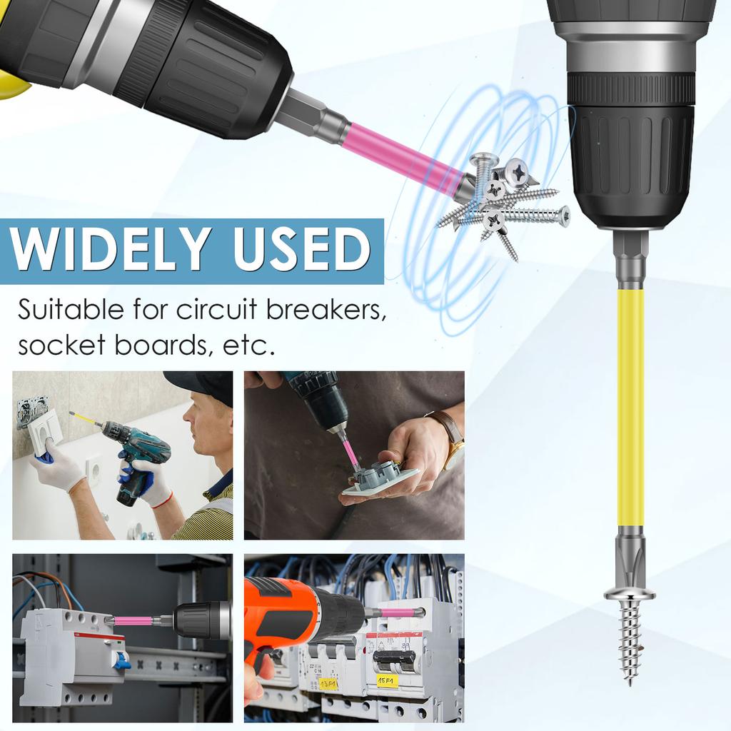 20pcs Magnetic Impact Screwdriver Bit Set S2 Steel 65mm 110mm Heads 1/4 Inch Shank CNC Machined Tips Cross Slot Screw Driver Dri