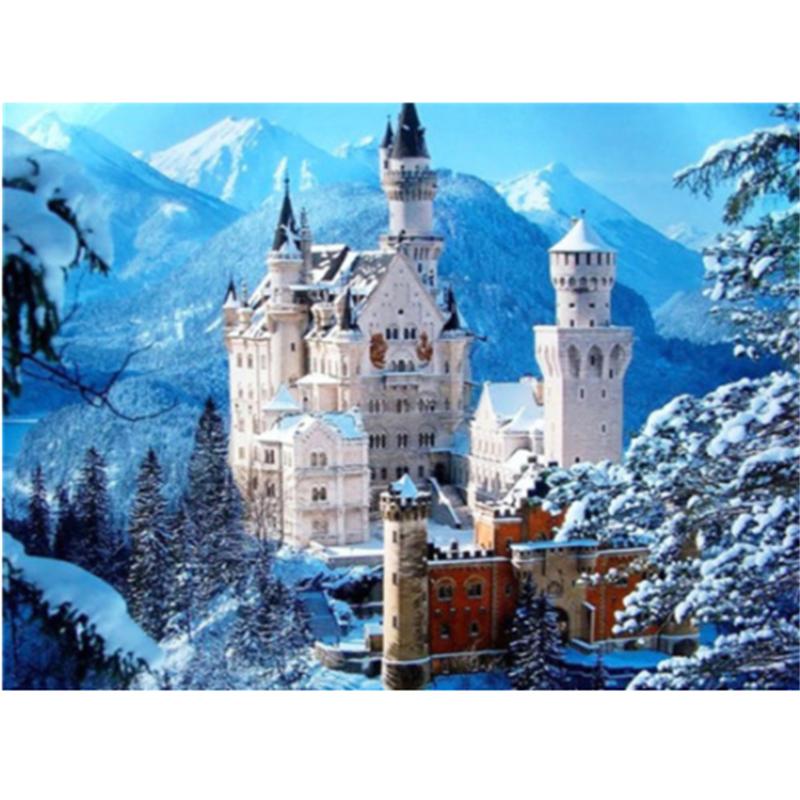 

HUACAN Полная площадь Алмазная картина Замок 5D Горная Алмазная вышивка Мозаика Пейзаж Украшение дома Full Square 20*30 cm