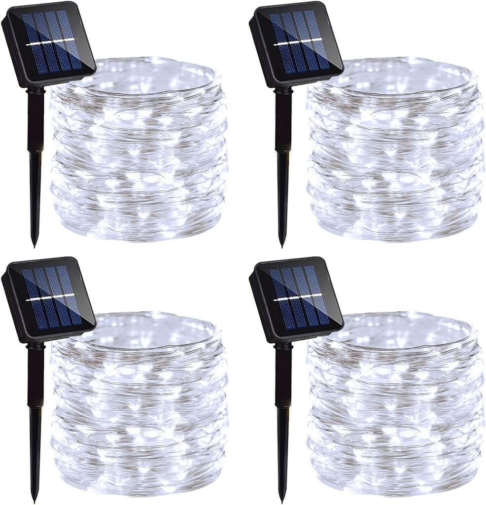 4Pack 400 LED Solar Light Outdoor Lamp String Lights For Holiday Christmas Party Waterproof Fairy Lights Garden Garland