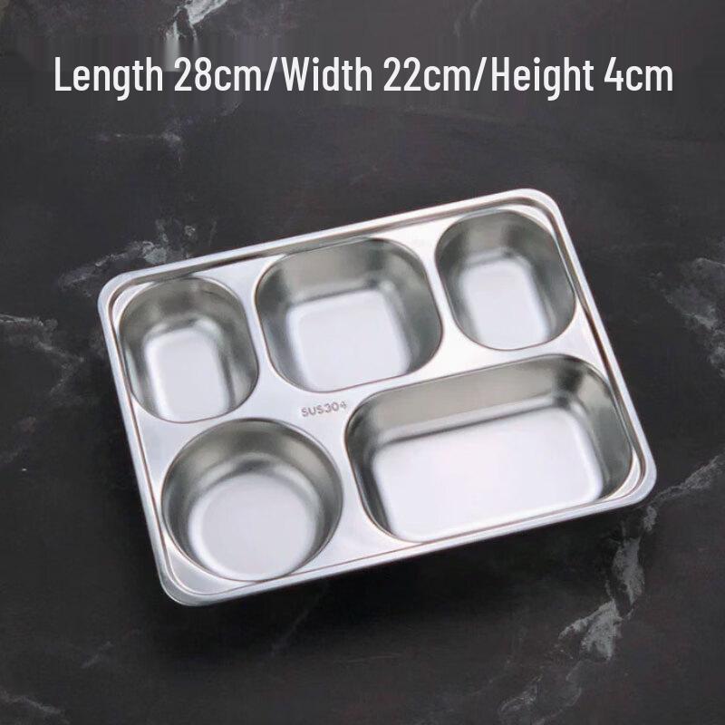 Stainless Steel Compartmental Meal Tray Deepened 4-Compartment
