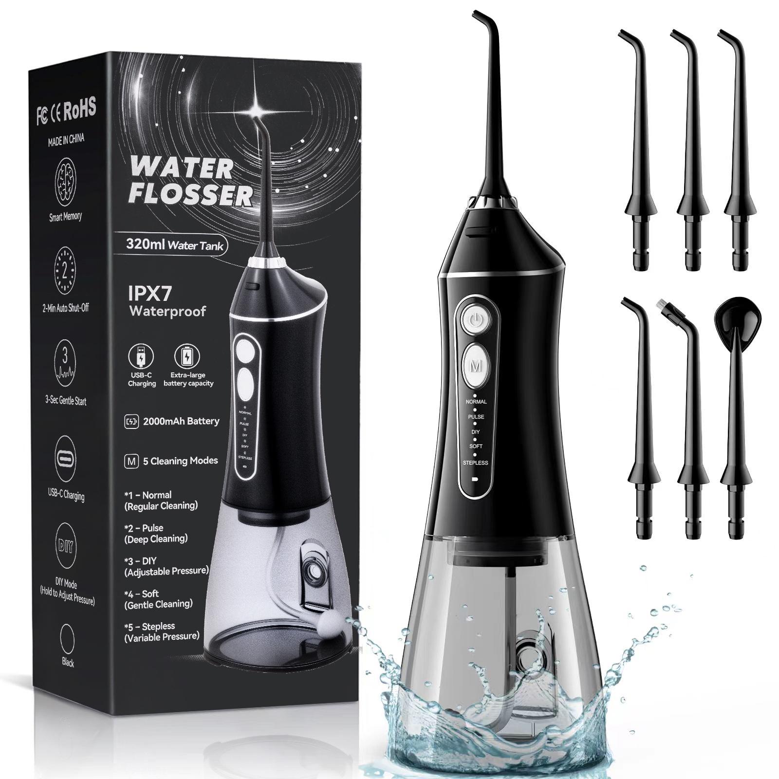 

Portable Handheld Smart Water Flosser - Deep Cleaning Oral Care Tartar Remover чёрный