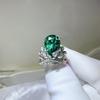 Green Drip Moissanite & Colored Diamond Women's Ring, 3-5 Carat, Micro-set, European and American Style.