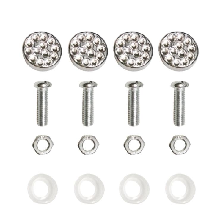 Модный блестящий декоративный набор крепежа для номерного знака: Болты, Винты и Колпачки. Подходит для Мотоцикла, Автомобиля. Надежный Комплект Крепежа