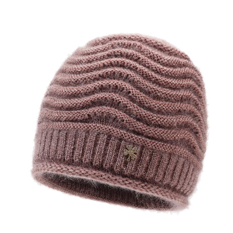 Strickmütze Damen Herbst Winter Warm Pullover Mütze Elastische Wollmütze Outdoor Ärmelmütze