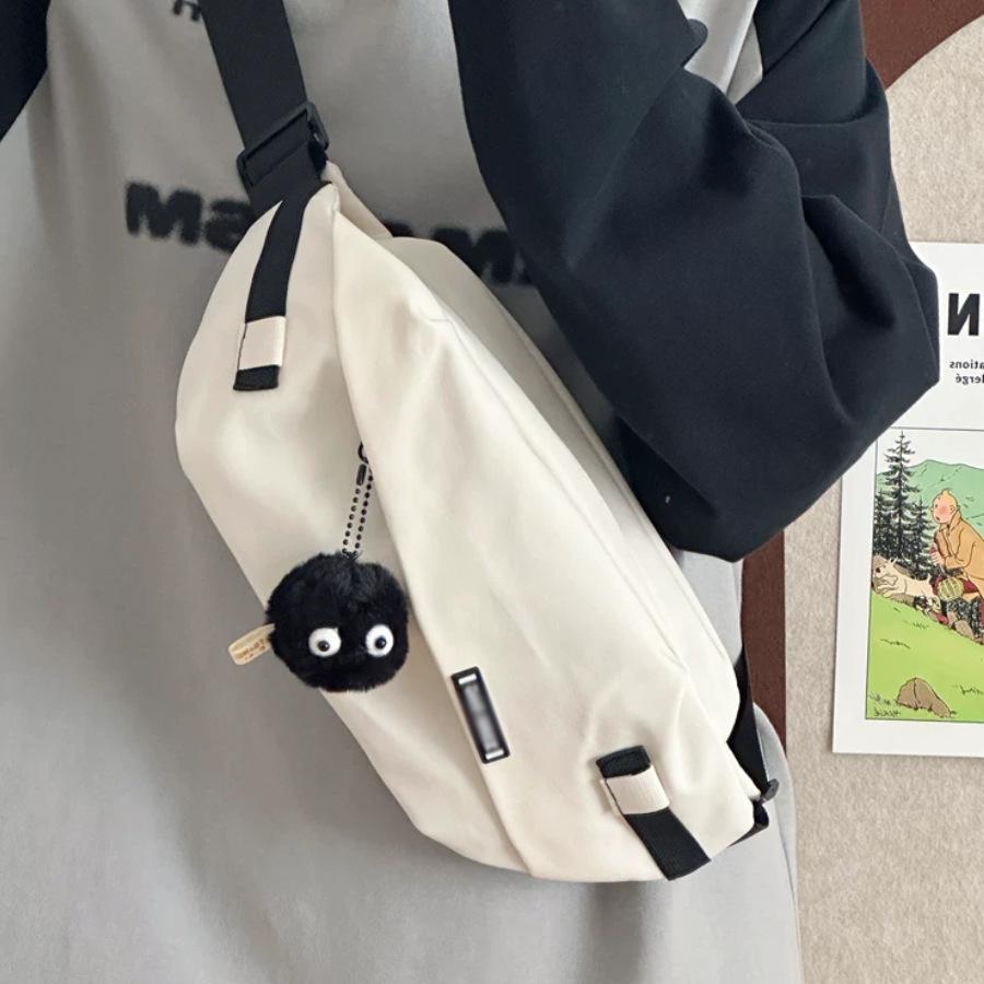 Japanese Neutral Crossbody Men's Trendy Functional Shoulder Bag - Versatile Sports Casual Chest and Waist Bag for Couples
