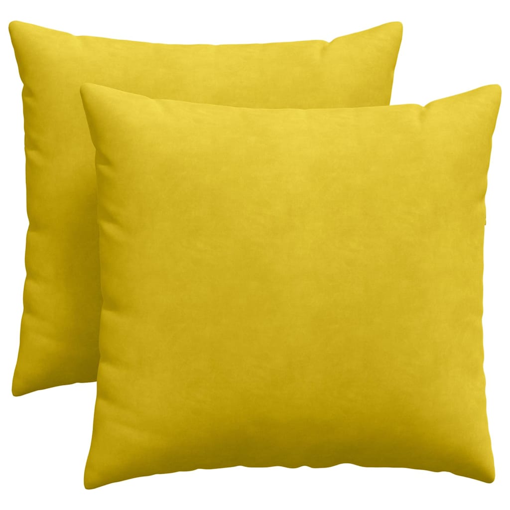 Sofa Cushions 2 pcs Yellow 45 x 45 cm Cord Fabric