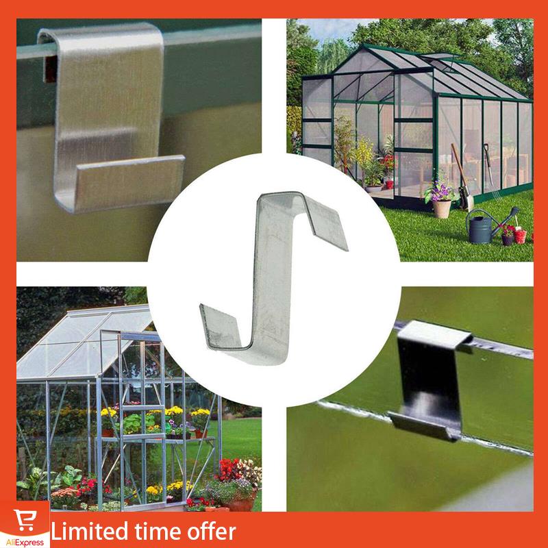 Fresh 50Pcs Stainless Steel Z-Lap Type Greenhouse Glazing Clips Garden Supplies Clips