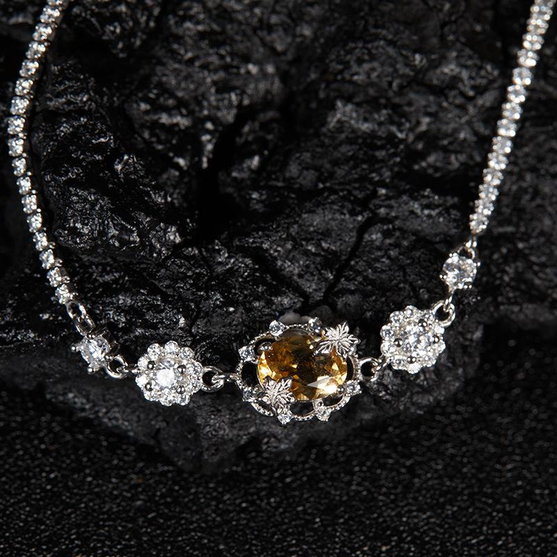 Jewelry Earrings S925 Sterling Silver With Natural Topaz Amethyst Garnet Color Treasure Bracelet Women