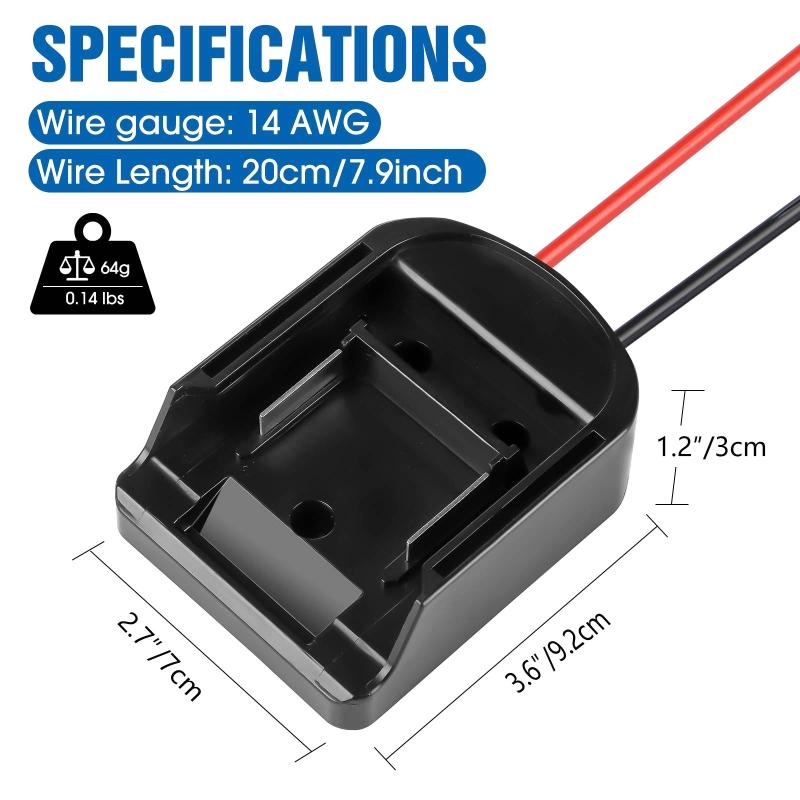 Power Connector Adapter Dock Holder With I/O Switch for 14.4-60V Li-Ion Battery Power Tool Battery Converters