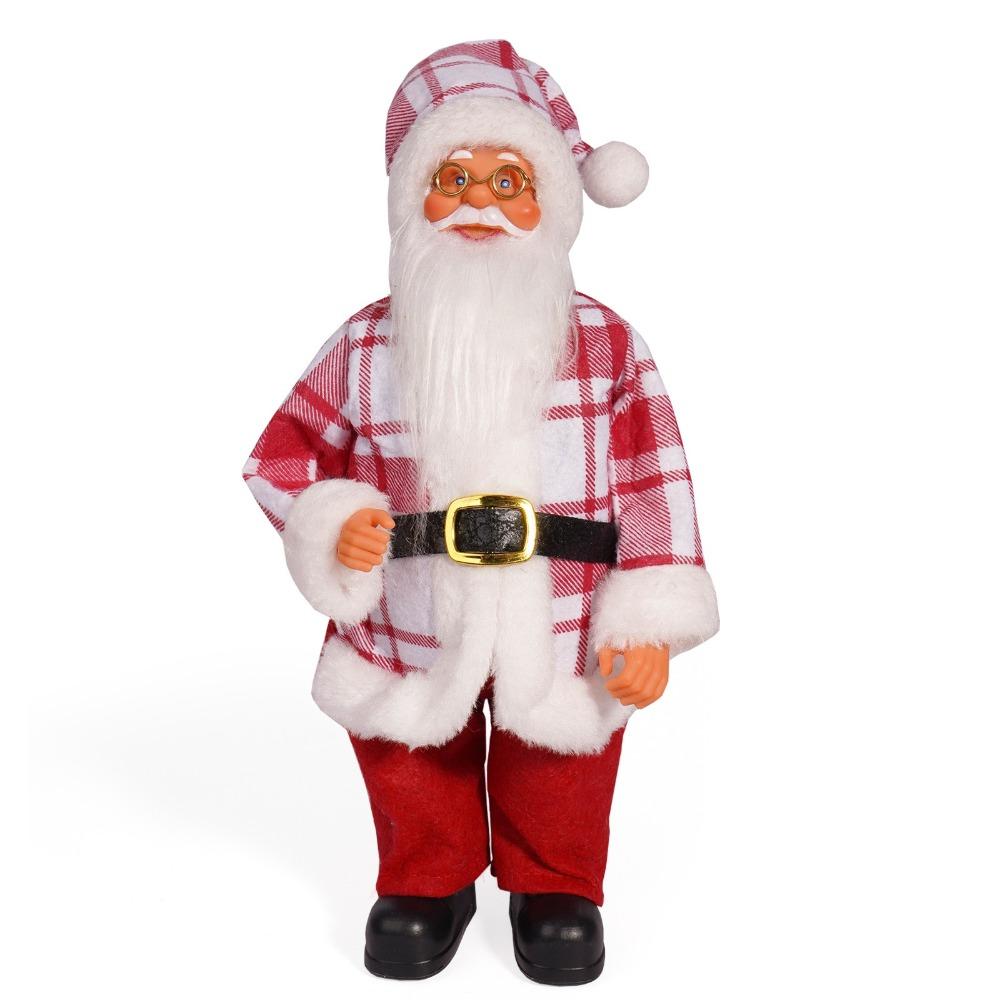 Cartoon Santa Claus Doll 12 Inch Desktop Ornaments Realistic Christmas Tree Decorations