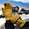 Genuine Leather Motorcycle with Goat Motorcycle Perforated Leather Gloves, Perforated, Breathable, Protectors, Leather, Gloves, (Yellow, LL)