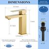 Tohlar Gold Bathroom Faucet, Brushed Gold Faucet for Bathroom Sink, Gold Single Hole Bathroom Faucet Modern Single Handle Vanity Basin Faucet with