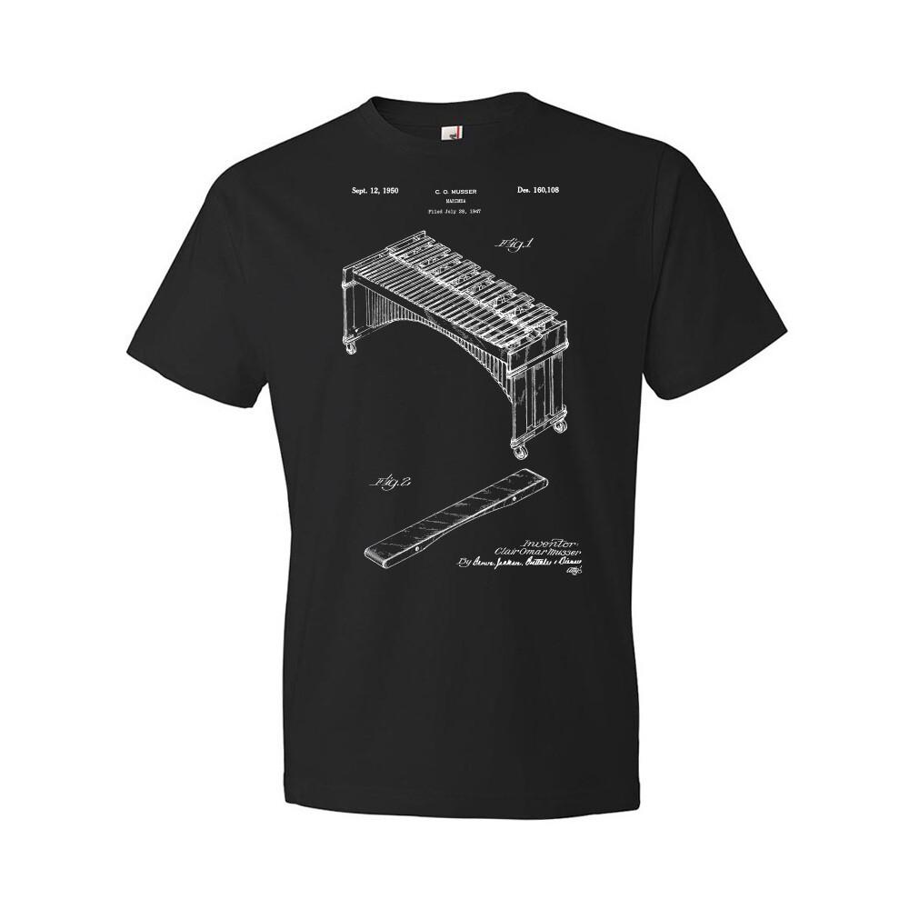 Marimba Keyboard Patent Shirt Band Director Gifts Music T Shirts Teacher Gifts L