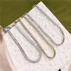 18K Vergoldetes Messing Zirkonia Teenie Halskette Armband, Promotion Beat Lady Luxus Bling Zirkonia Choker, Iced Out 3A Zirkon 4MM Halskette