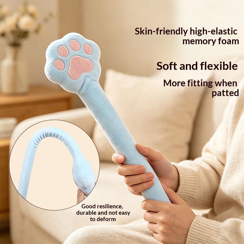 1Pcs Back Pain Relief Portable Body Vibration Hammer High Elasticity Latex Velvet Massage Pat Fu Character Slap Stick Massager