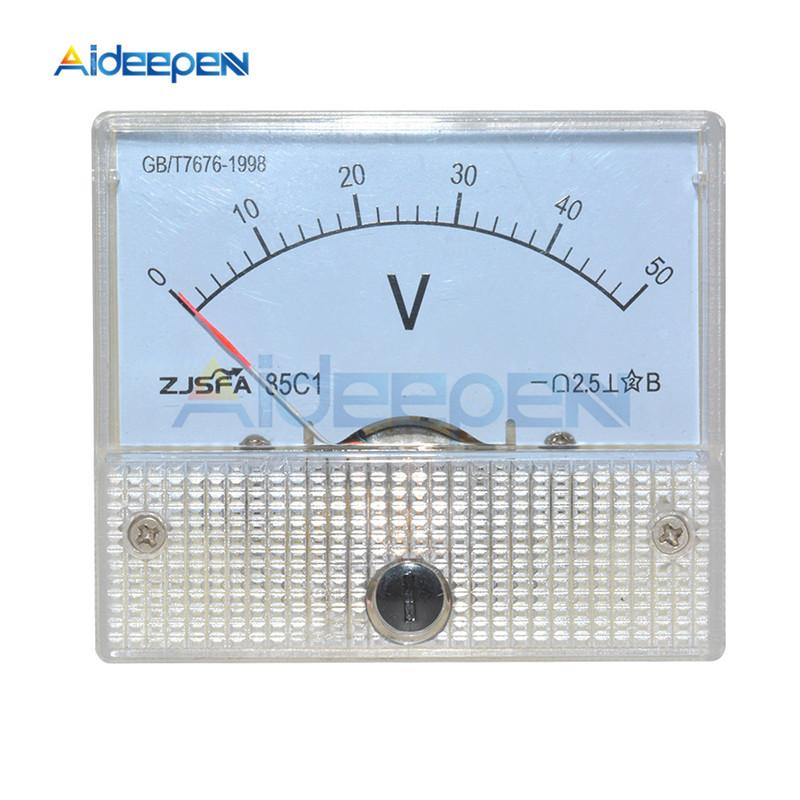 DC Analoges Panel Voltmeter Amperemeter Amp Volt Messgerät 85C1 30V 50V 5A 10A