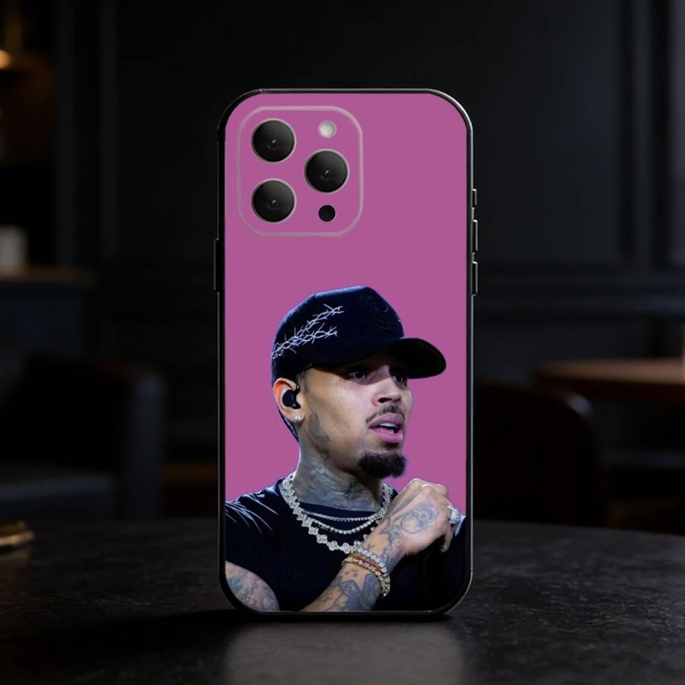 C-Chris Brown A-Amerikanischer Rapper Handyhülle Für iPhone 17,16,15,14,13,12,11 Plus,Pro Max,SE4Weiche Silikon Schwarze Hülle