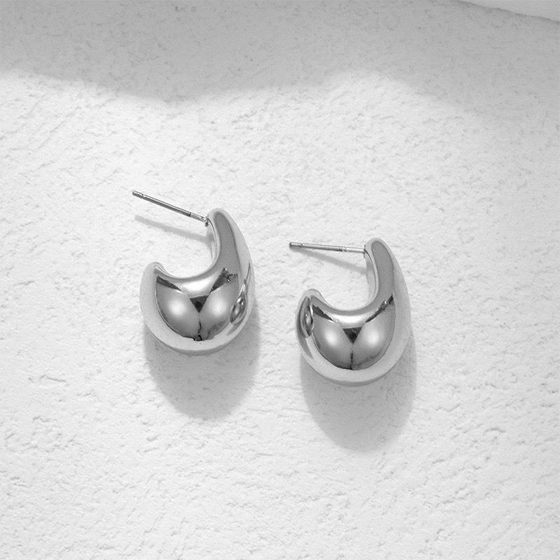 

Ins Feeling Water Drop Earrings Are Versatile Simple and Cold Style Earrings Earrings Earrings 2Pcs срібний