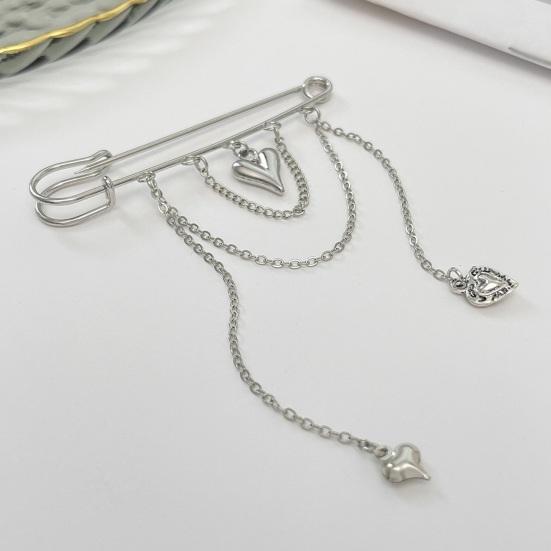 Brooch Safety Pin Link Chain Tassel Safety Pin Sweater Shawl Pin Decorative Faux Pearl