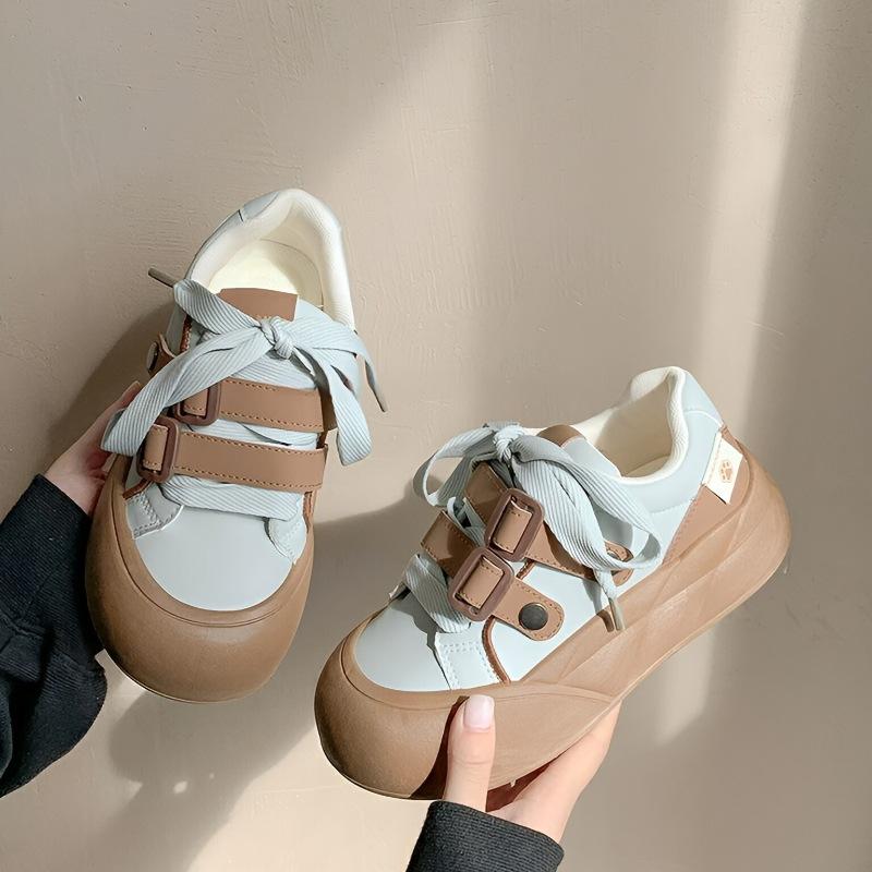 

Little white shoes women s platform heightening shoes 2025 autumn new models with skirts big head casual shoes ins versatile board shoes 35
