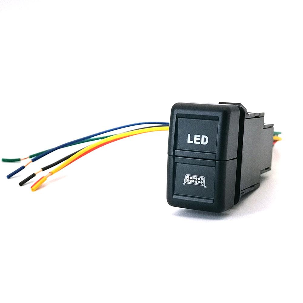 1 Stück Doppeltaster Schalter Passend für ISUZU 700P Auto Nebelscheinwerfer LED Tagfahrlicht Scheinwerfer Radar Schalter mit Kabel Auto Innenzubehör