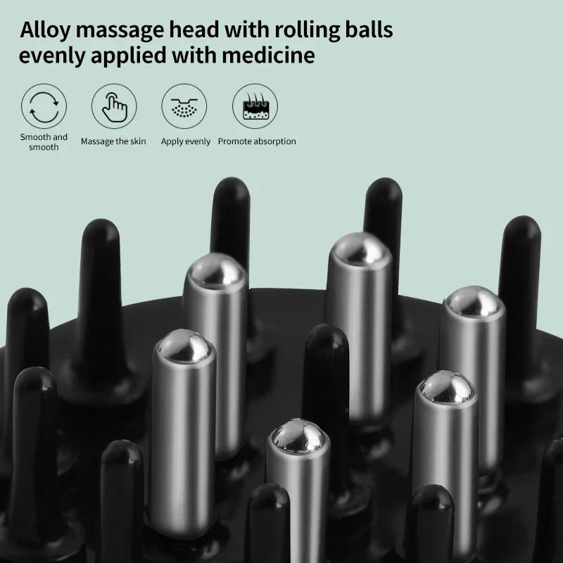 Scalp Applicator Head SPA Massager Roller Ball Brush Hair Growth Essential Oil Medicine Liquid Applicator Massage Comb Portable