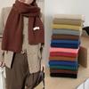 Classic Chic Women Scarf Winter Solid Soft Thermal Versatile Korean Couple Muffler Simple Student Knitted Warm Female Shawl Men