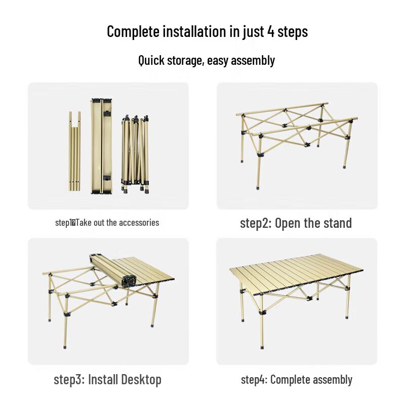 Ultralight Outdoor Folding Roll-Up Camping Table
