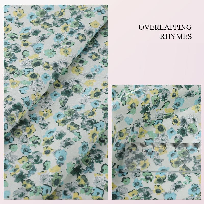 100*145cm High-density Cotton Poplin Plant Flower Printed Fabric For Diy Sewing Dolls Kid Dress Apparel Quilted Bedding Textiles