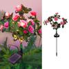 Solar Garden Bloom Light Artificial Azalea Flower Stake Lamp LED Waterproof Pathway Light for Yard Fence Patio Lawn Cemetery Decor