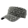 Flat top hat Heavy industry rivet military hat Women's retro washed old baseball hat Men's outdoor sunshade cap