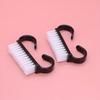 2pcs Unisex Black Nail  With Handle Sheep Horn Frosted Brush, Toenail Cleaning Brush, Nail Care Tool