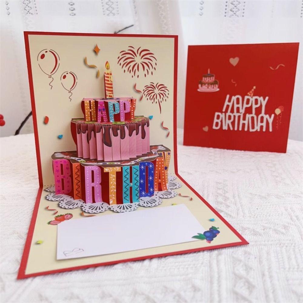Chocolate Cake Happy Birthday Card 3D Pop-Up Gift Card New Greeting Card