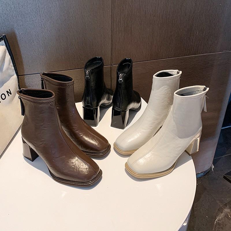 Coarse Heel High Heels Short Boots Children's New Autumn and Winter Skirt Skinny Boots Small Ankle Boots Martin Boots