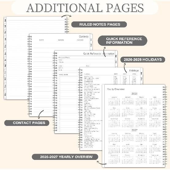 2026 Planner - Weekly and Monthly Planner 2026, 9” × 11”, from JAN. 2026 to DEC. 2026, Inner Pocket, Premium Paper, Twin-wire Binding, Make Life