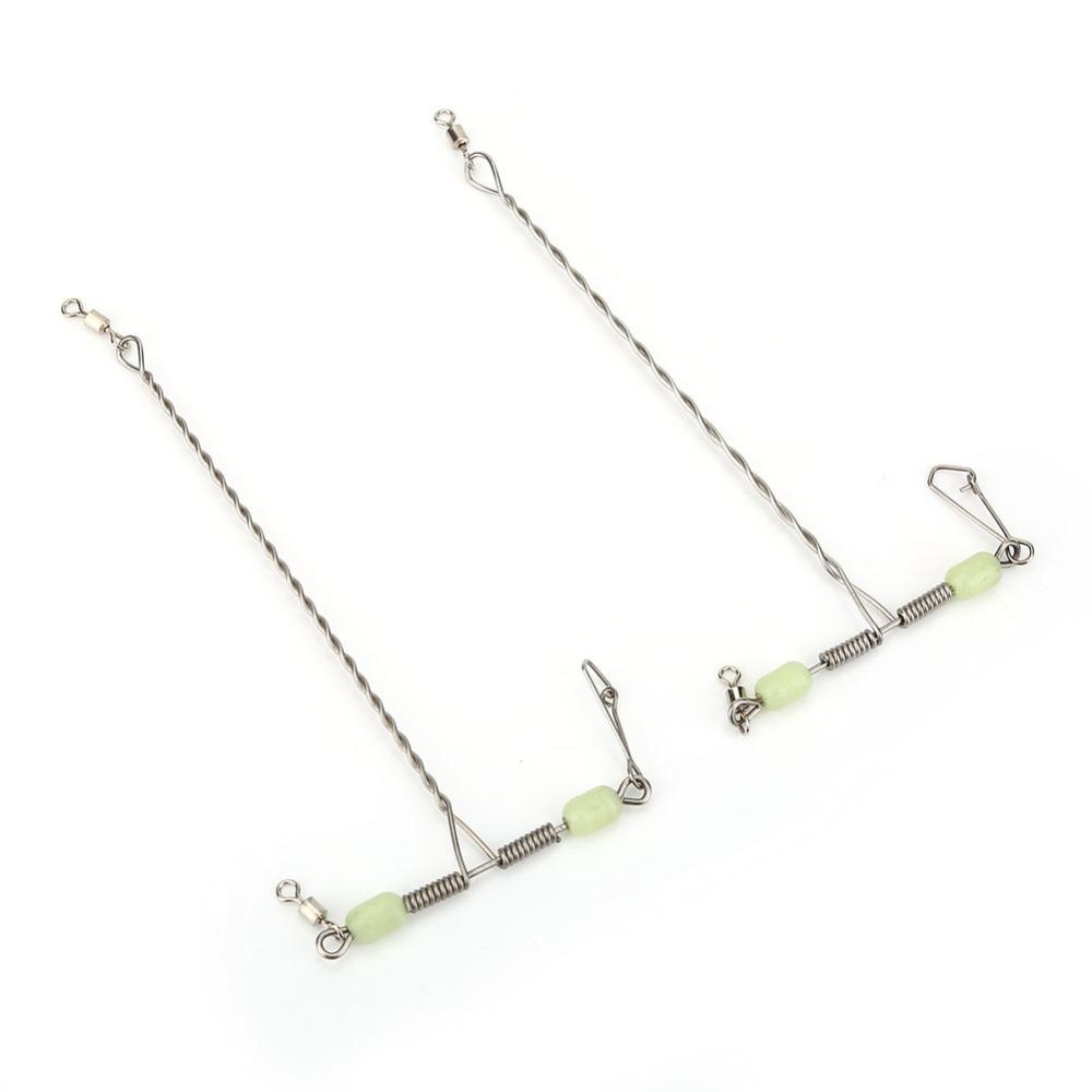 10pcs Stainless Steel Fishing Swivel Luminous Beads Balance Fishing Swivel Freshwater Fishing