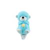 (Blue) With Breathing Movement Soothing Sleeping Otter Toy Musical Stuffed Baby Toy
