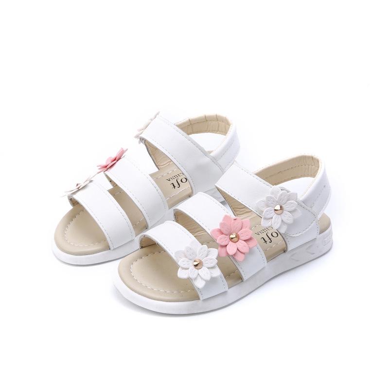 2025 Summer New Girls Sandals Flower Princess Rome Shoes