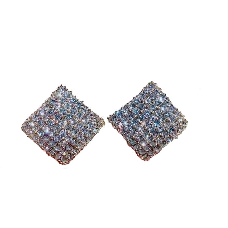 Square Earrings for Women, Fashionable and Sophisticated Earrings, High-end Zircon Earrings, Popular Accessories and Accessories