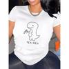Damen Casual Kurzarm-T-Shirt 1 Stück Schwere Baumwolle - Bequemer Rundhalsausschnitt, Weiche Niedliche T-Shirts Tops